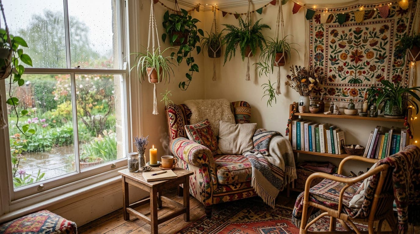 Coin consultation chaleureux d’une sage-femme, fauteuil et plantes