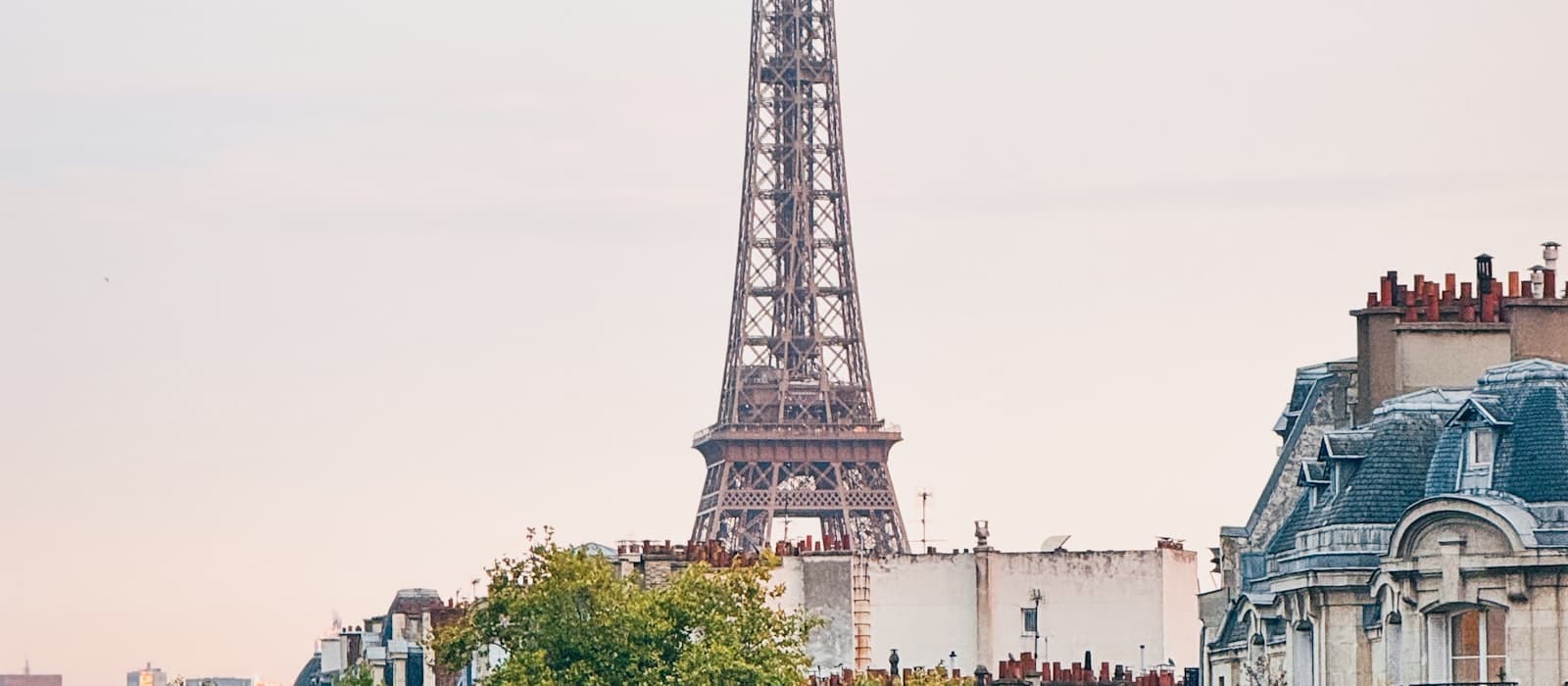 La tour Eiffel au-dessus des toits parisiens
